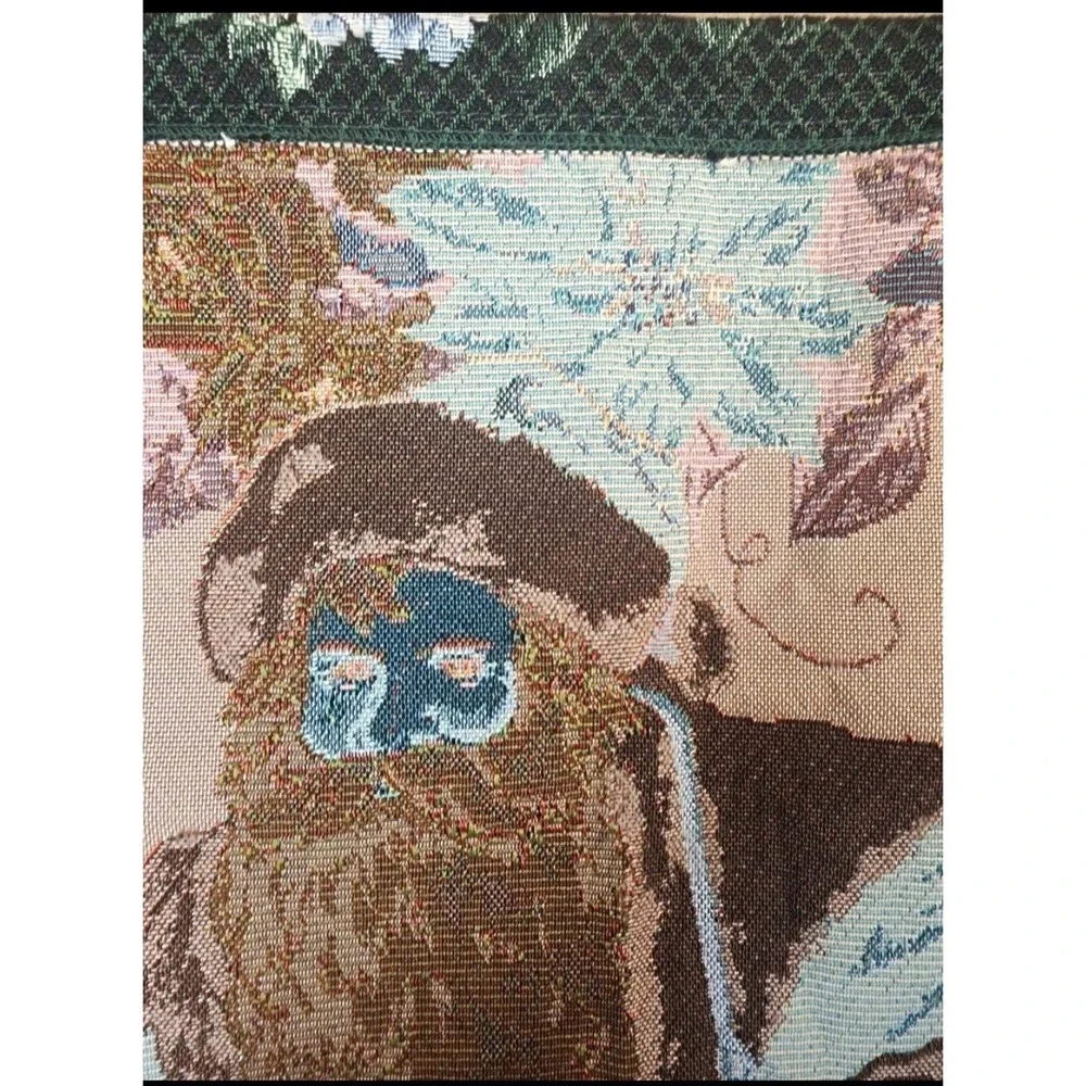 Vtg Glynda Turley Victorian Santa Claus Tapestry Wall Hang Christmas 36Lx26W UB